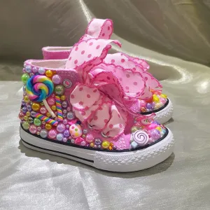 Lollipop Candy Kids High-Top Canvas Sneakers