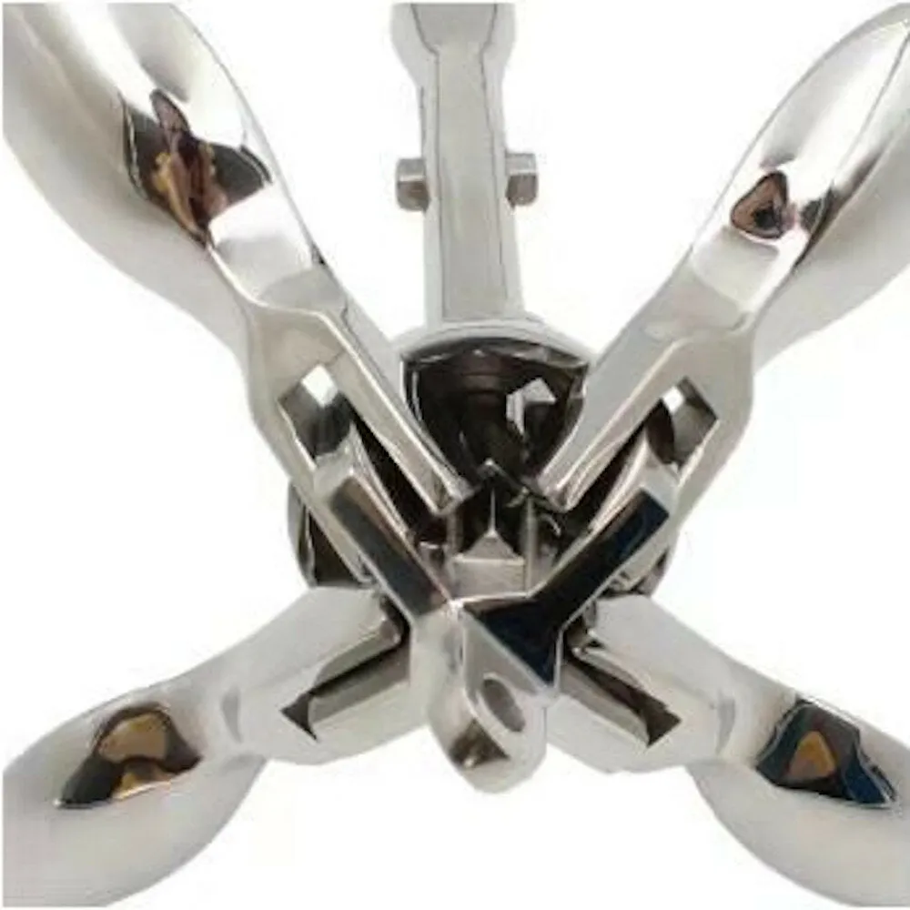 Marine Stainless Steel Folding Grapnel Anchor, 1.5kg/3.3lbs for Yachts & Ships