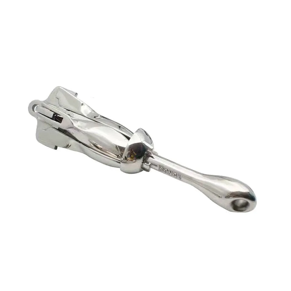 Marine Stainless Steel Folding Grapnel Anchor, 1.5kg/3.3lbs for Yachts & Ships