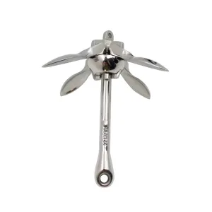 Marine Stainless Steel Folding Grapnel Anchor, 1.5kg/3.3lbs for Yachts & Ships