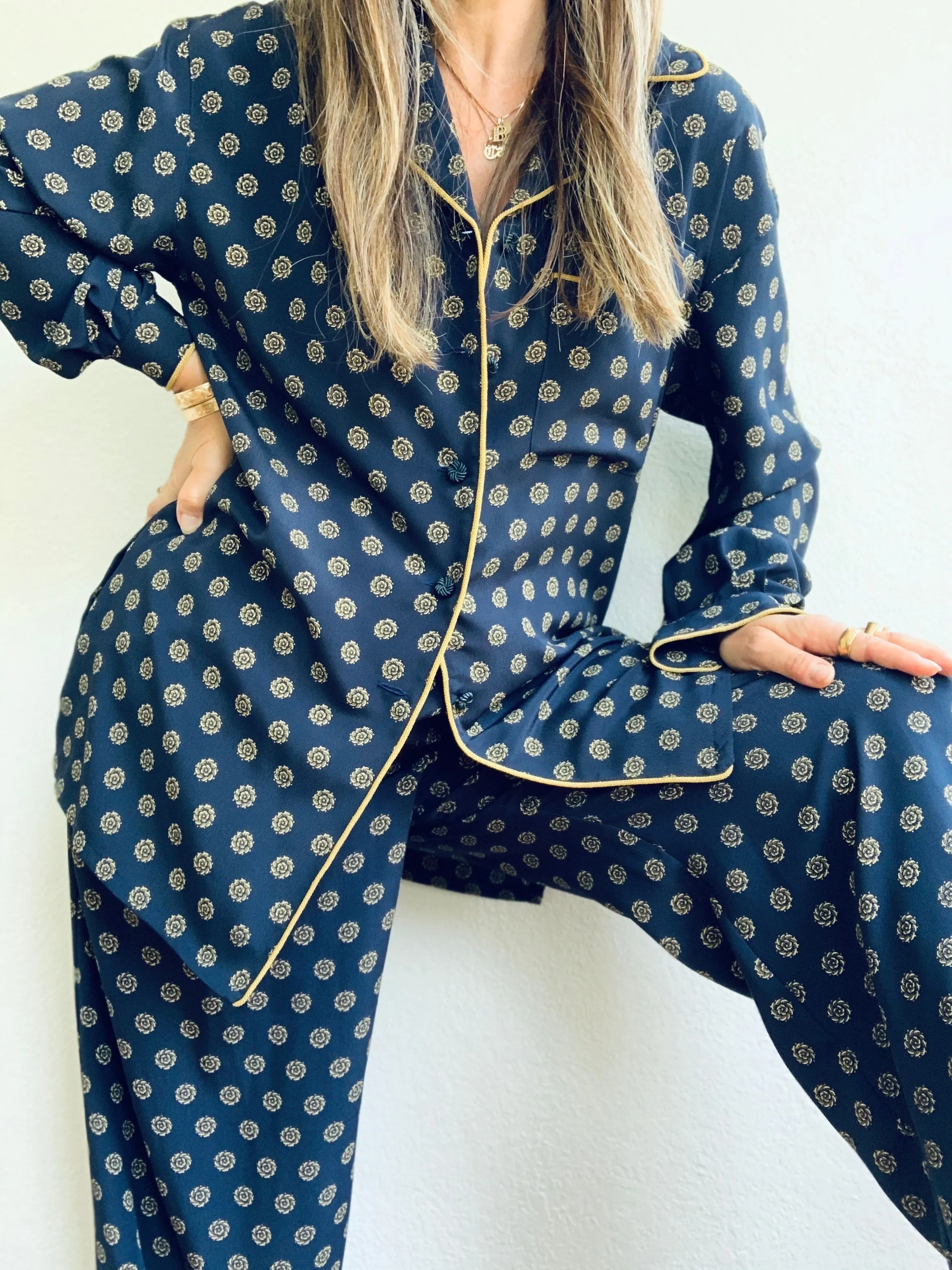 Navy & Gold Pajama Set