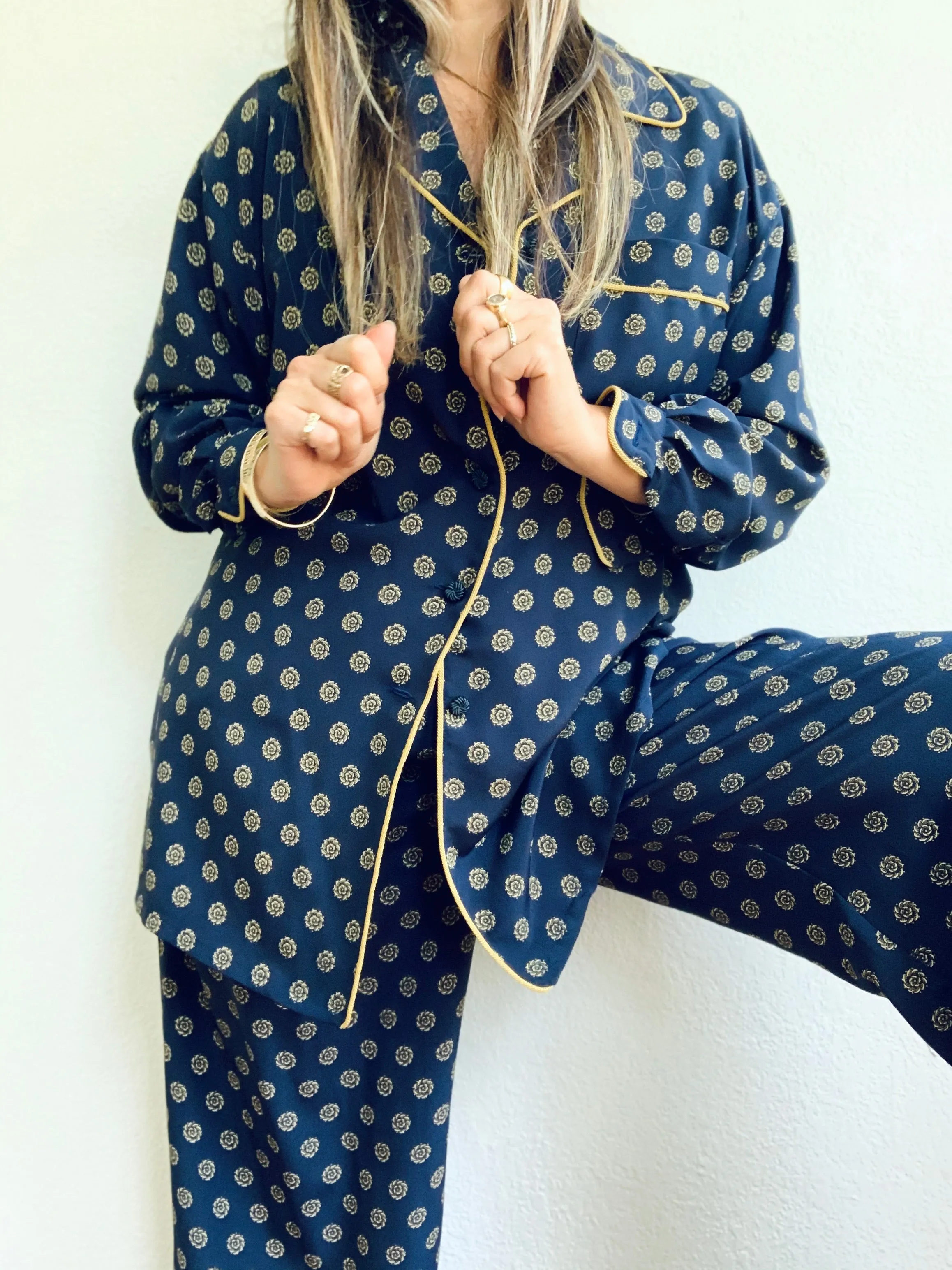 Navy & Gold Pajama Set