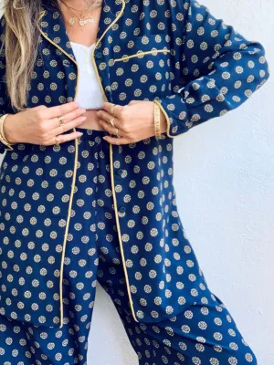 Navy & Gold Pajama Set