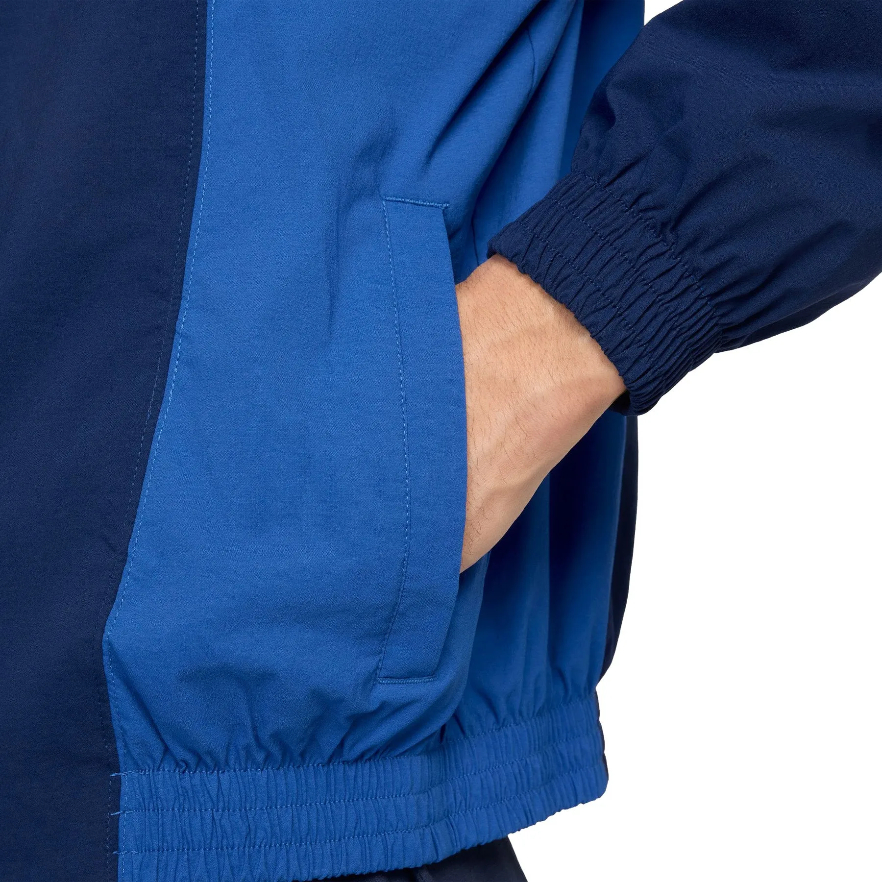 Nike SB Full Zip Woven Skate Jacket: Blue Void/Game Royal-White
