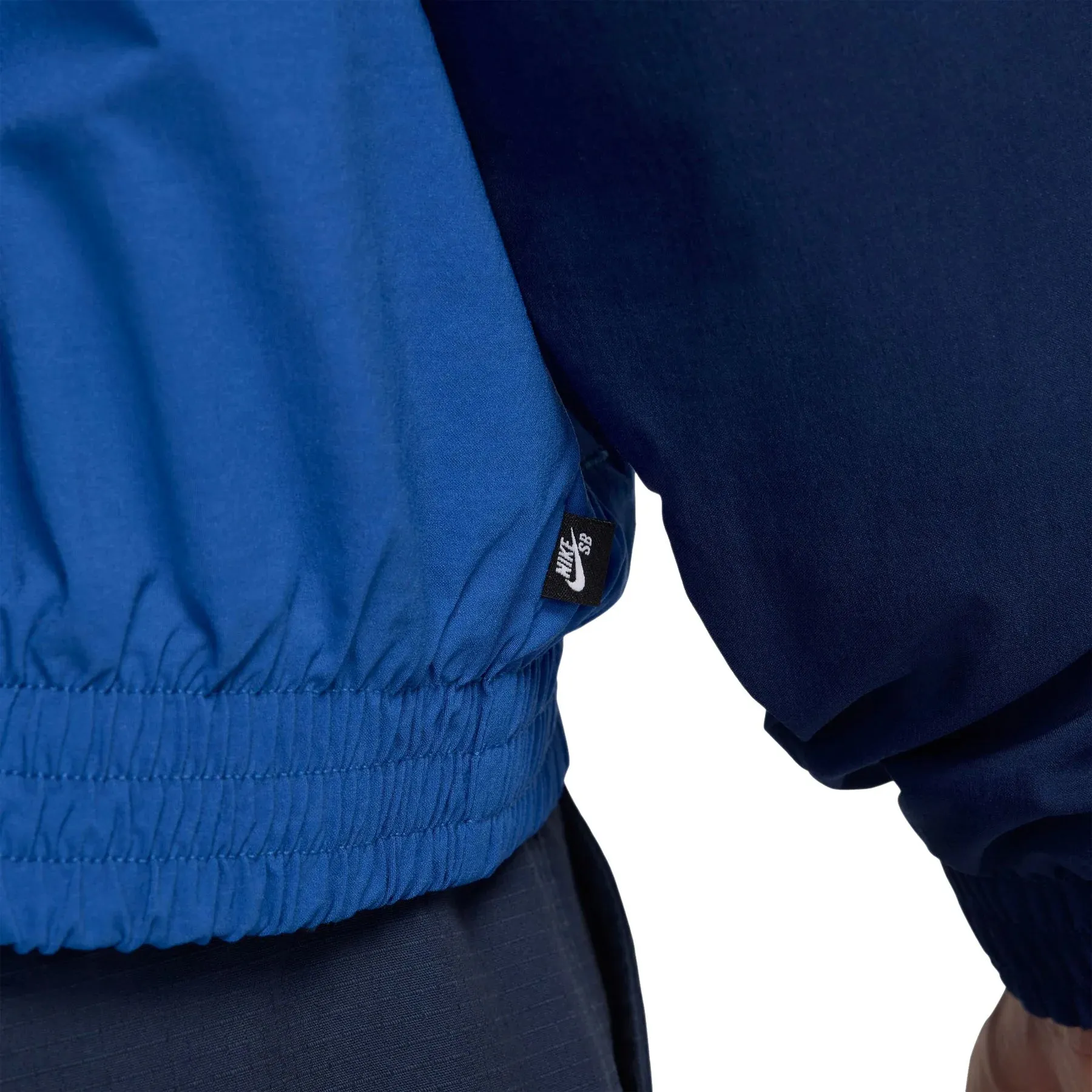 Nike SB Full Zip Woven Skate Jacket: Blue Void/Game Royal-White