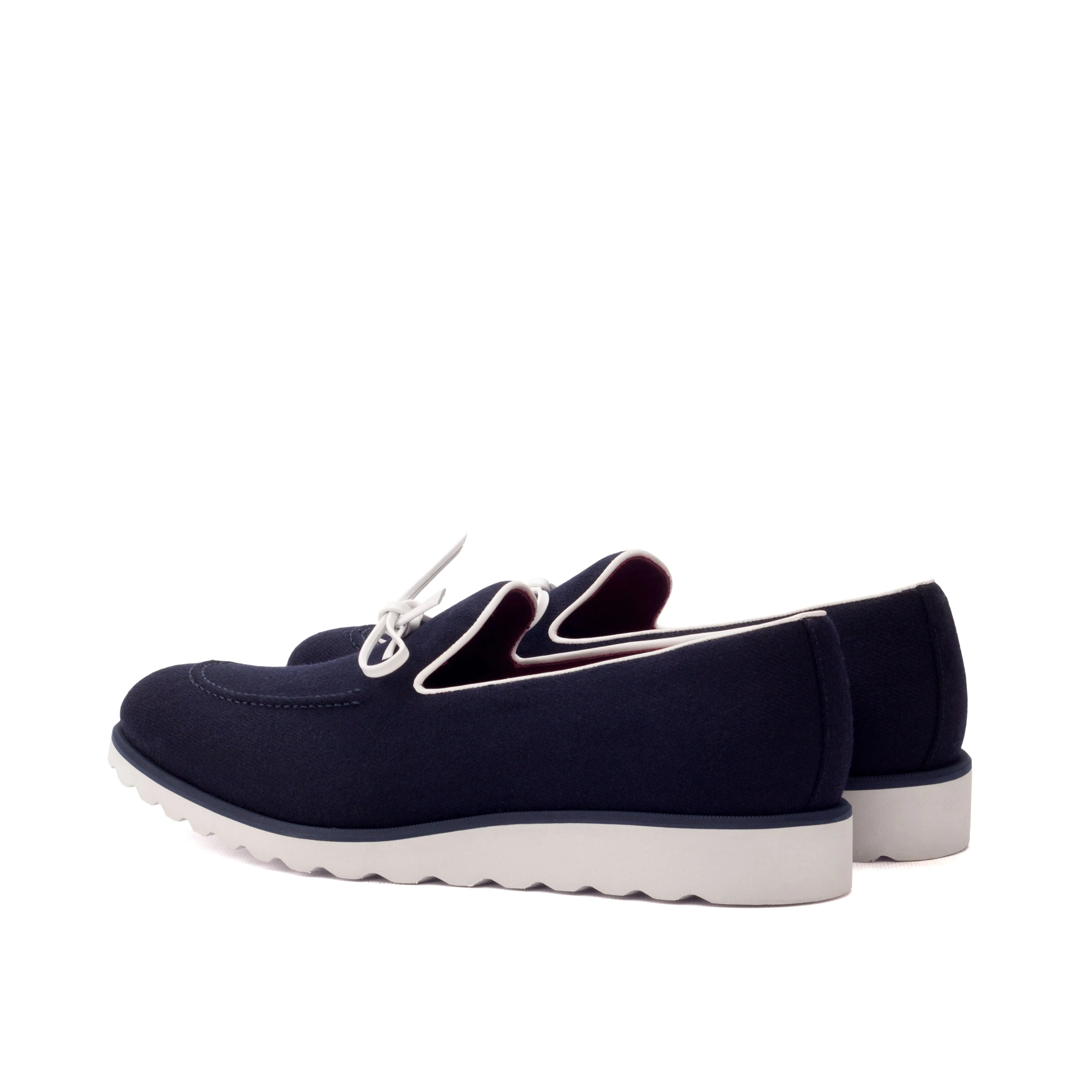 OG Loafer Bow - Flannel Navy-Box Calf White