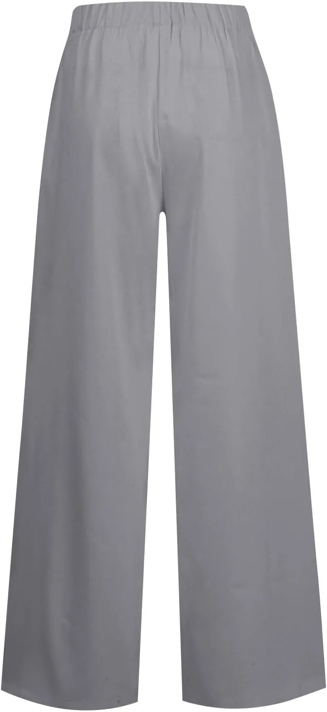 Oversized Wide Leg Pants Women,Work Business Casual High Waisted Dress Pants Drawstring Palazzo Pants Flowy Trousers