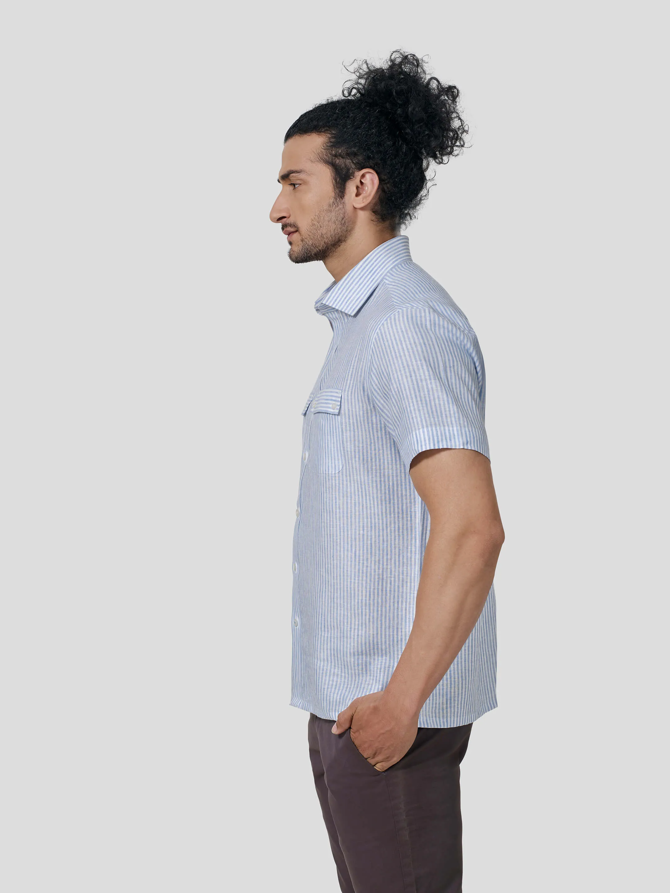 Pursuit Short Sleeve Untuck Fit Linen Shirt.