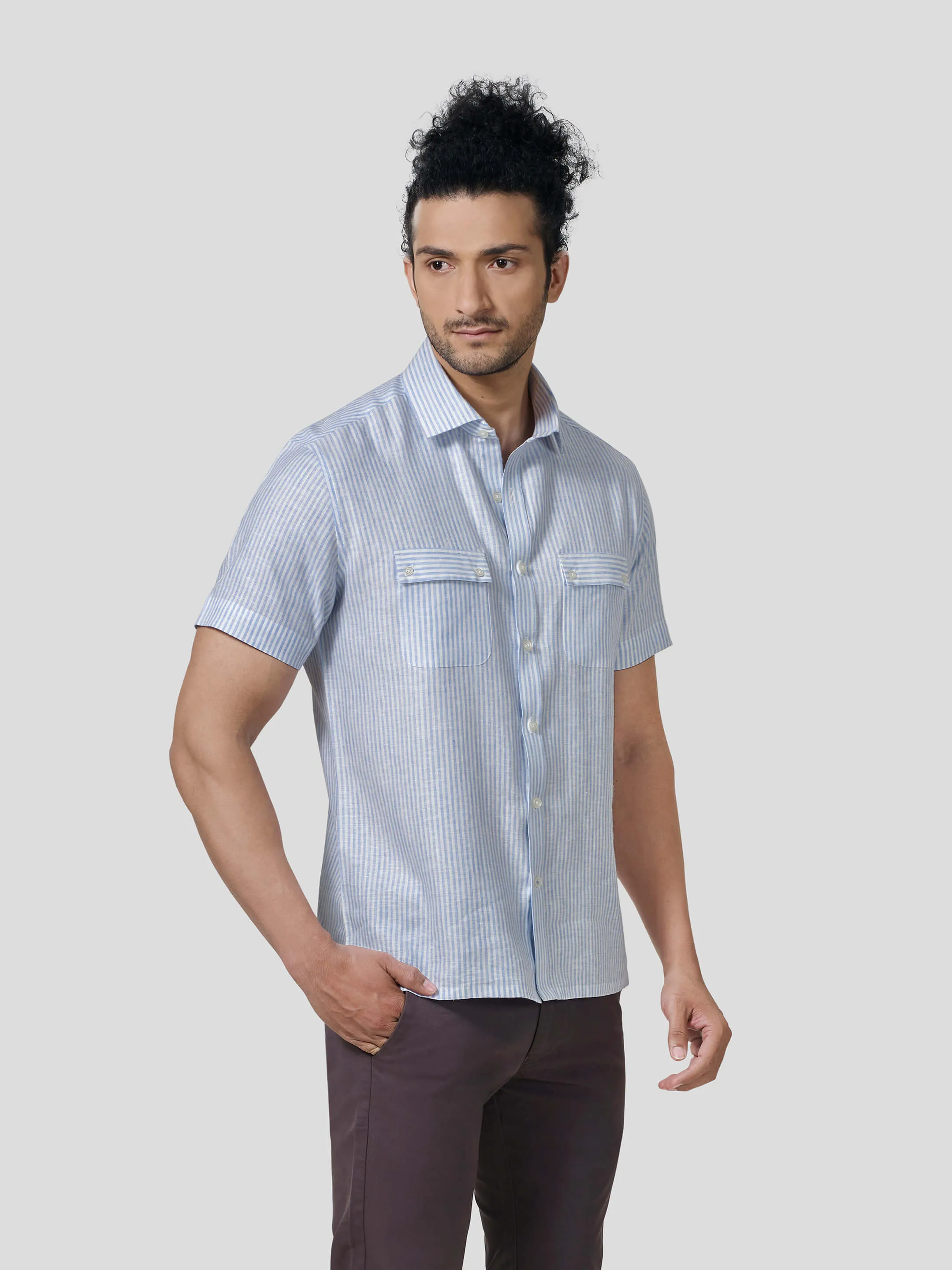 Pursuit Short Sleeve Untuck Fit Linen Shirt.