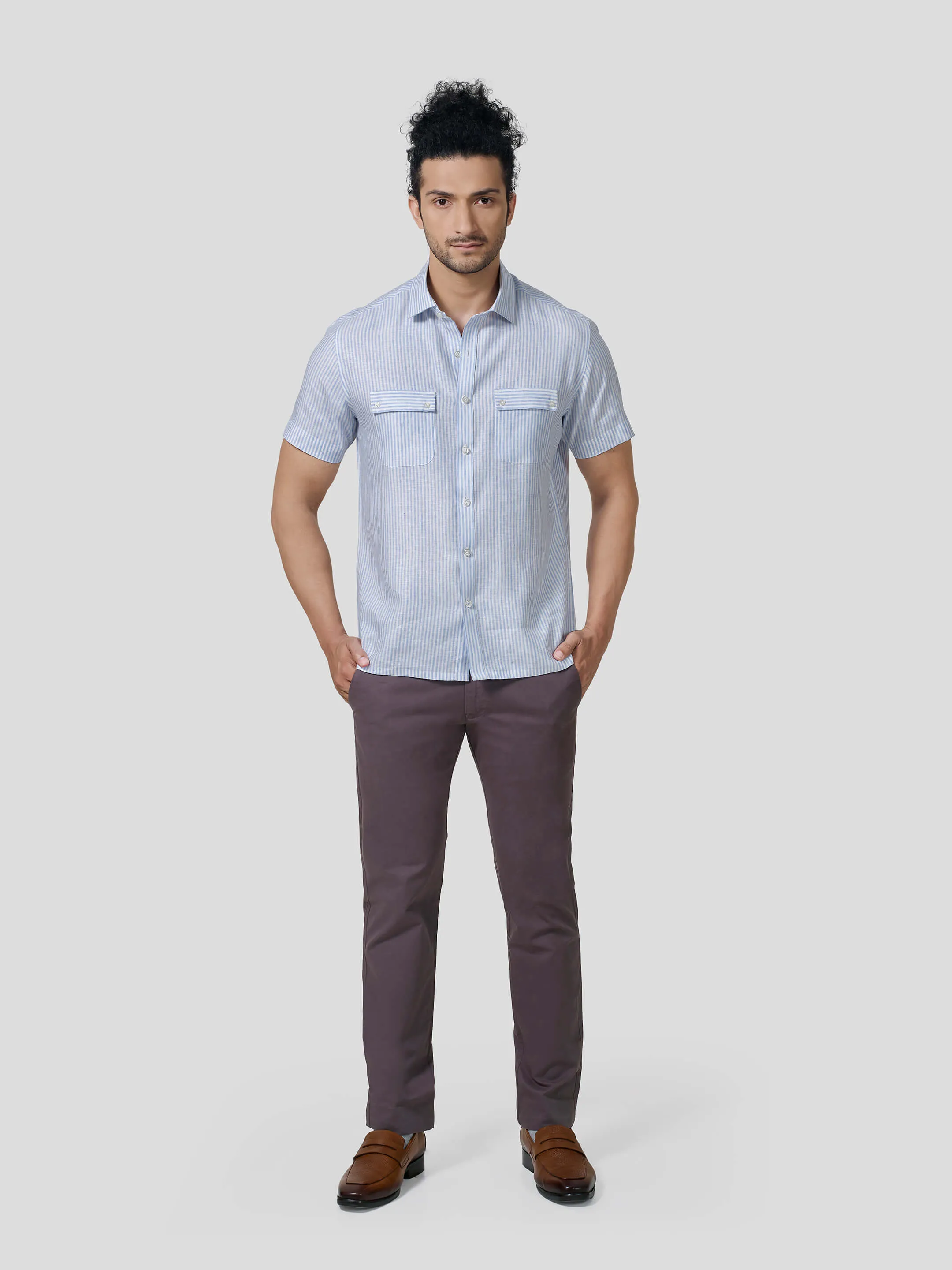 Pursuit Short Sleeve Untuck Fit Linen Shirt.