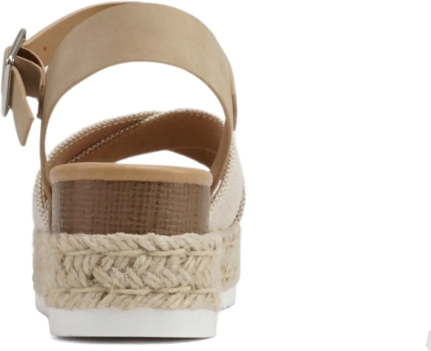 Soda FIRELY ~ Women Round Toe Crisscross Band Platform Espadrille Wedge Sandal with Adjustable Ankle Strap