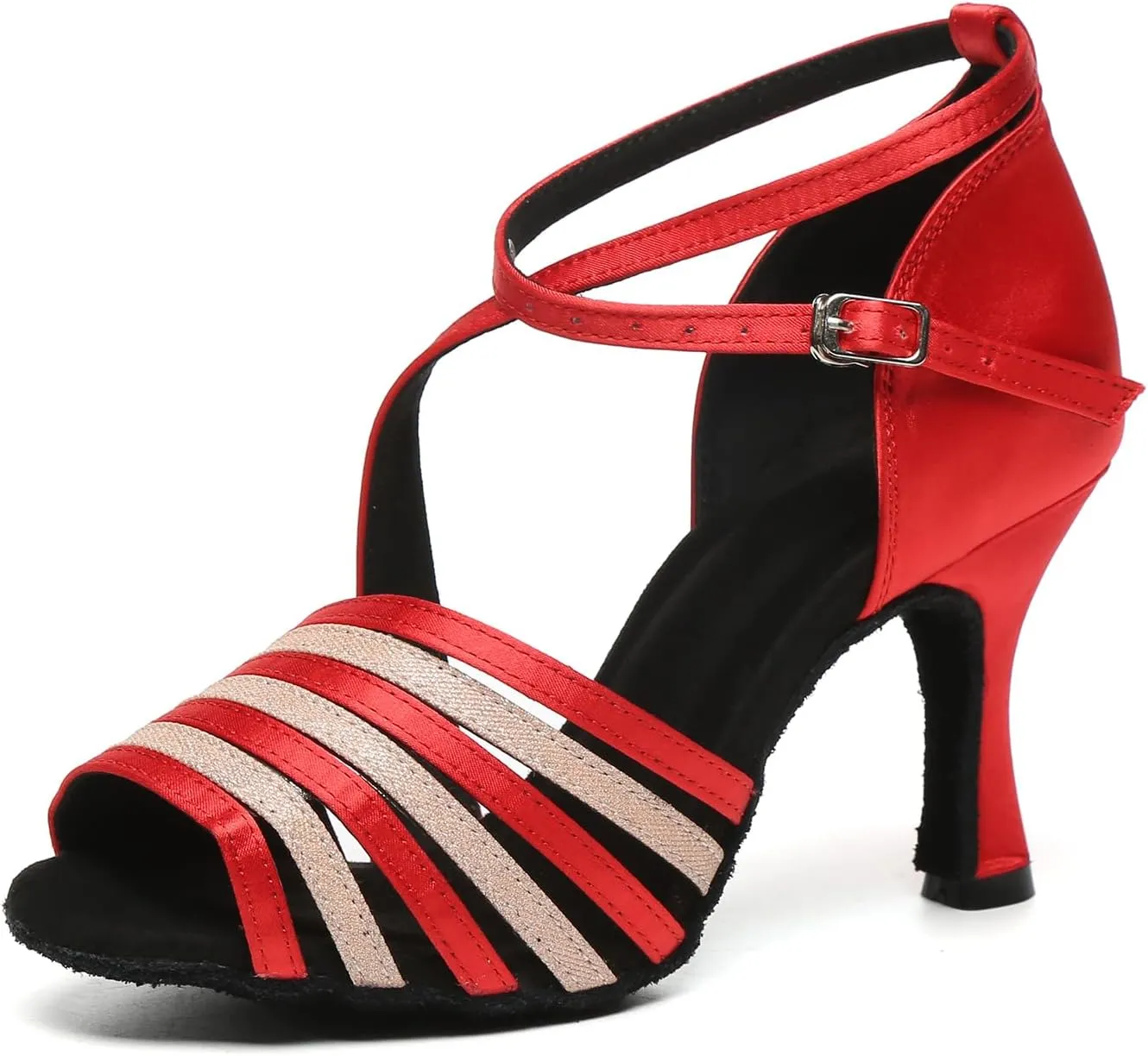 SWDZM Women's Latin Salsa Dance Shoes Ballroom Performance Comfortable High Heels for Women Dancing