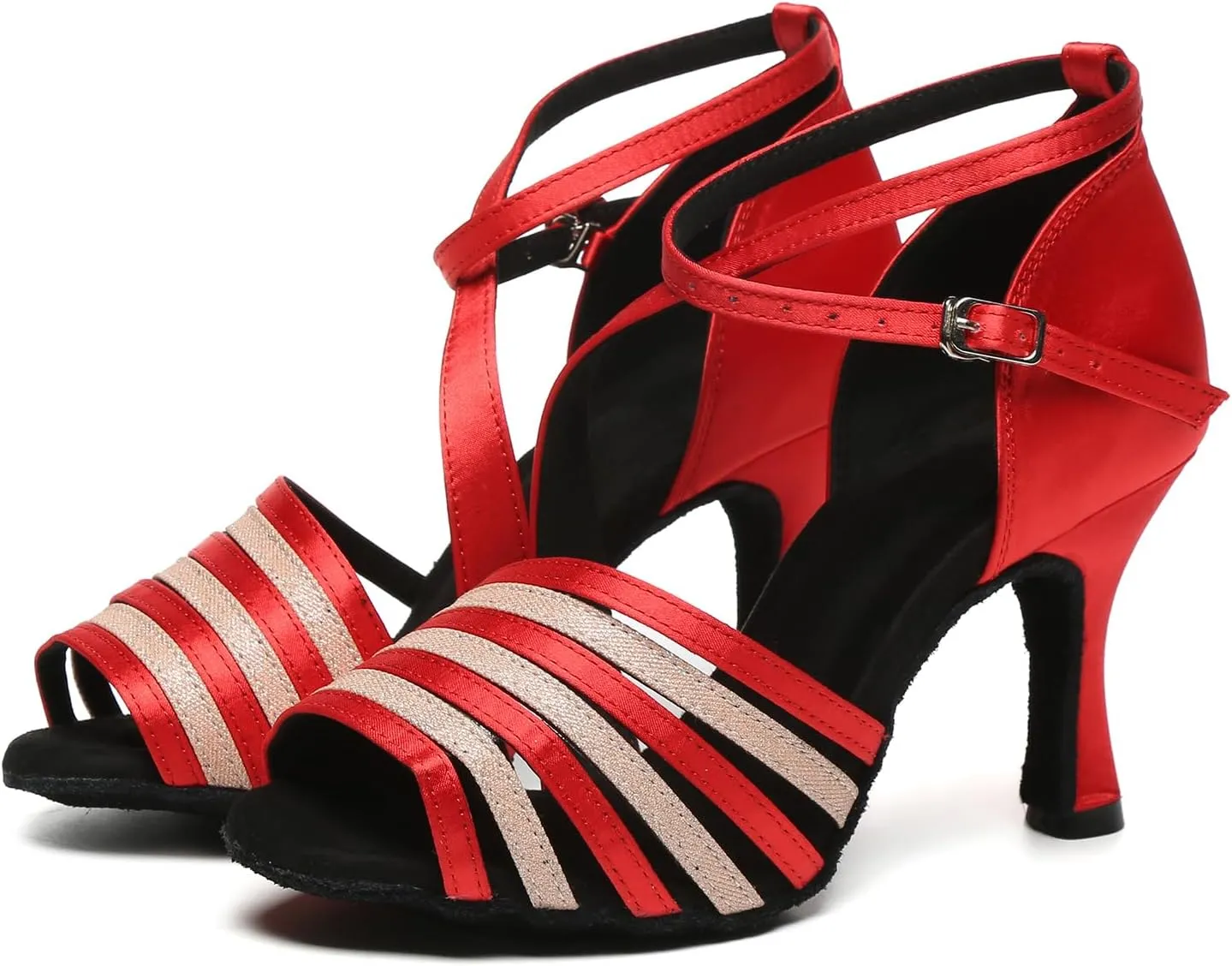 SWDZM Women's Latin Salsa Dance Shoes Ballroom Performance Comfortable High Heels for Women Dancing