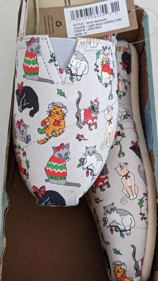 Tom's Cat Christmas Holiday Shoes, Limited Edition