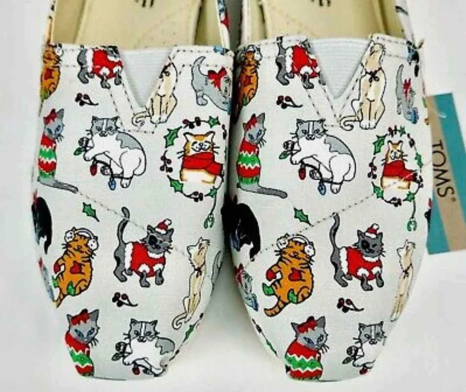 Tom's Cat Christmas Holiday Shoes, Limited Edition