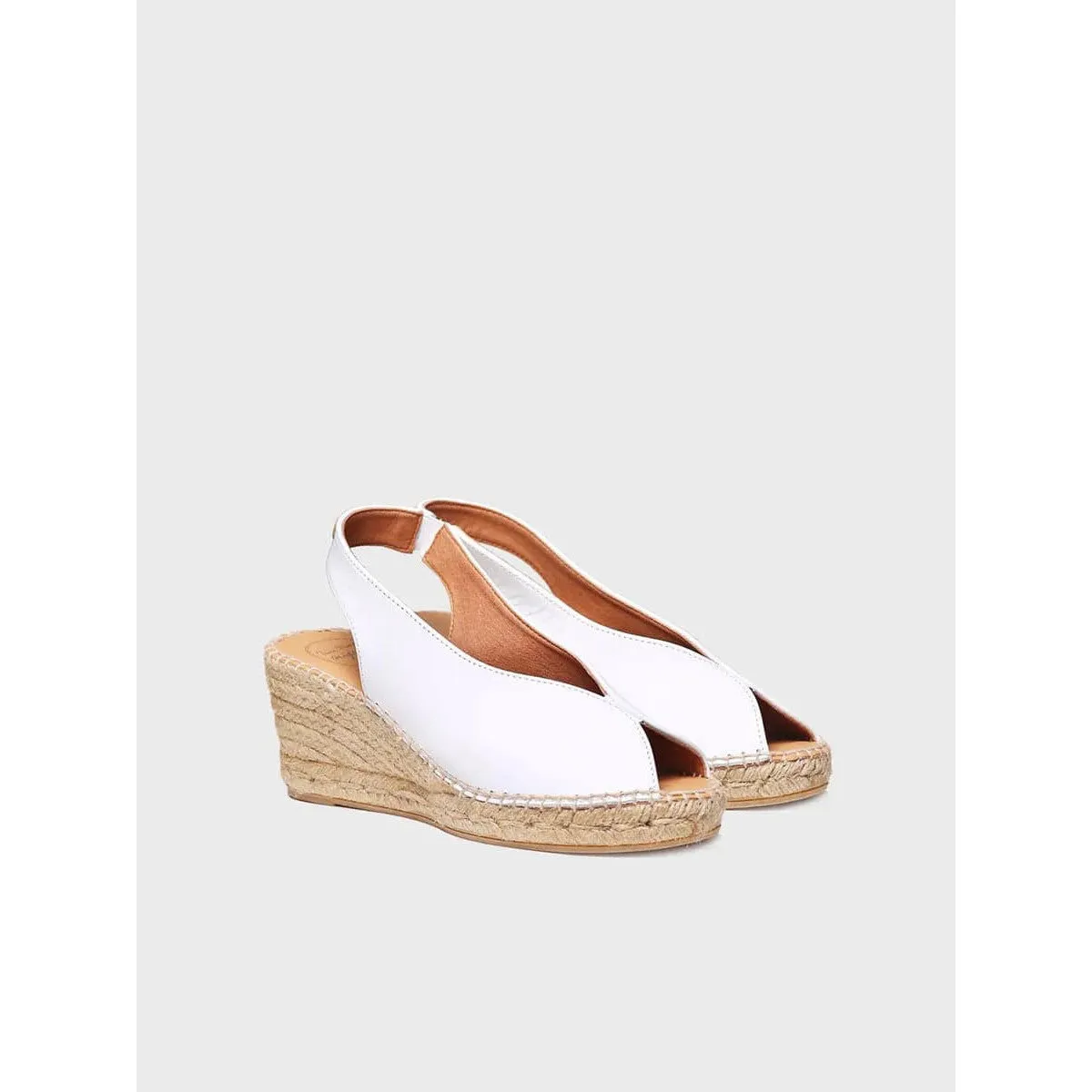 Toni Pons Laila-P Ladies  Spanish White Leather Pull On Sandals