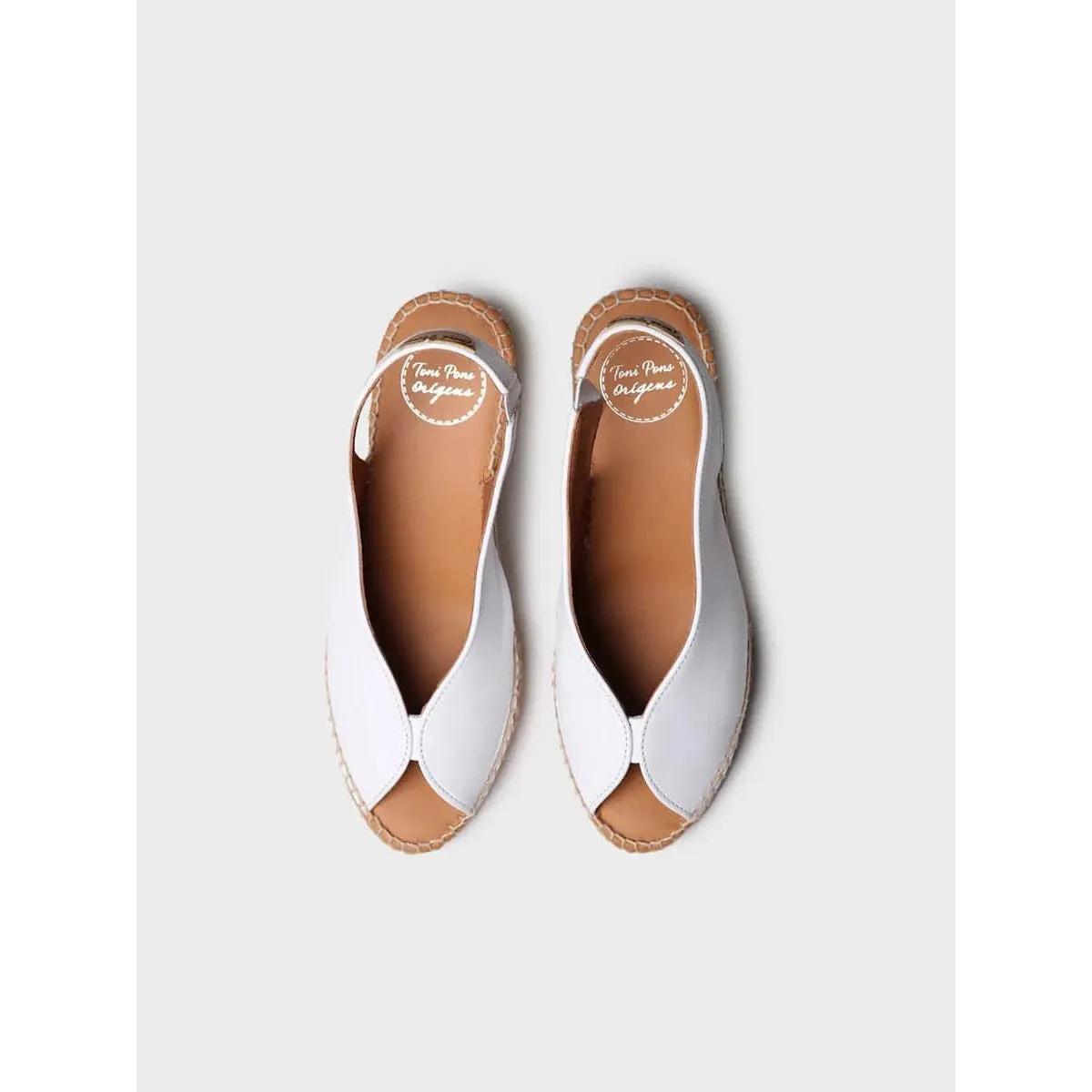 Toni Pons Laila-P Ladies  Spanish White Leather Pull On Sandals
