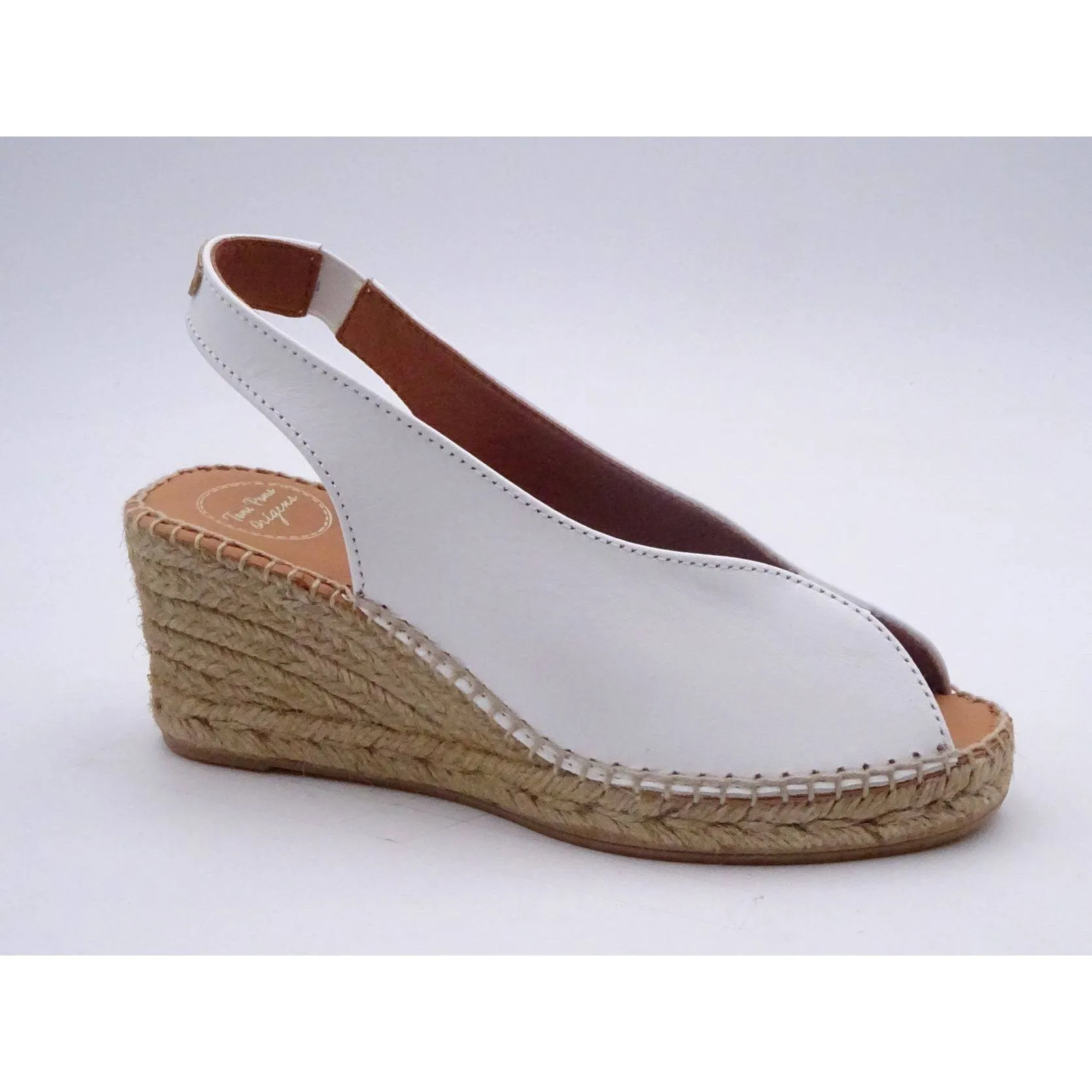 Toni Pons Laila-P Ladies  Spanish White Leather Pull On Sandals
