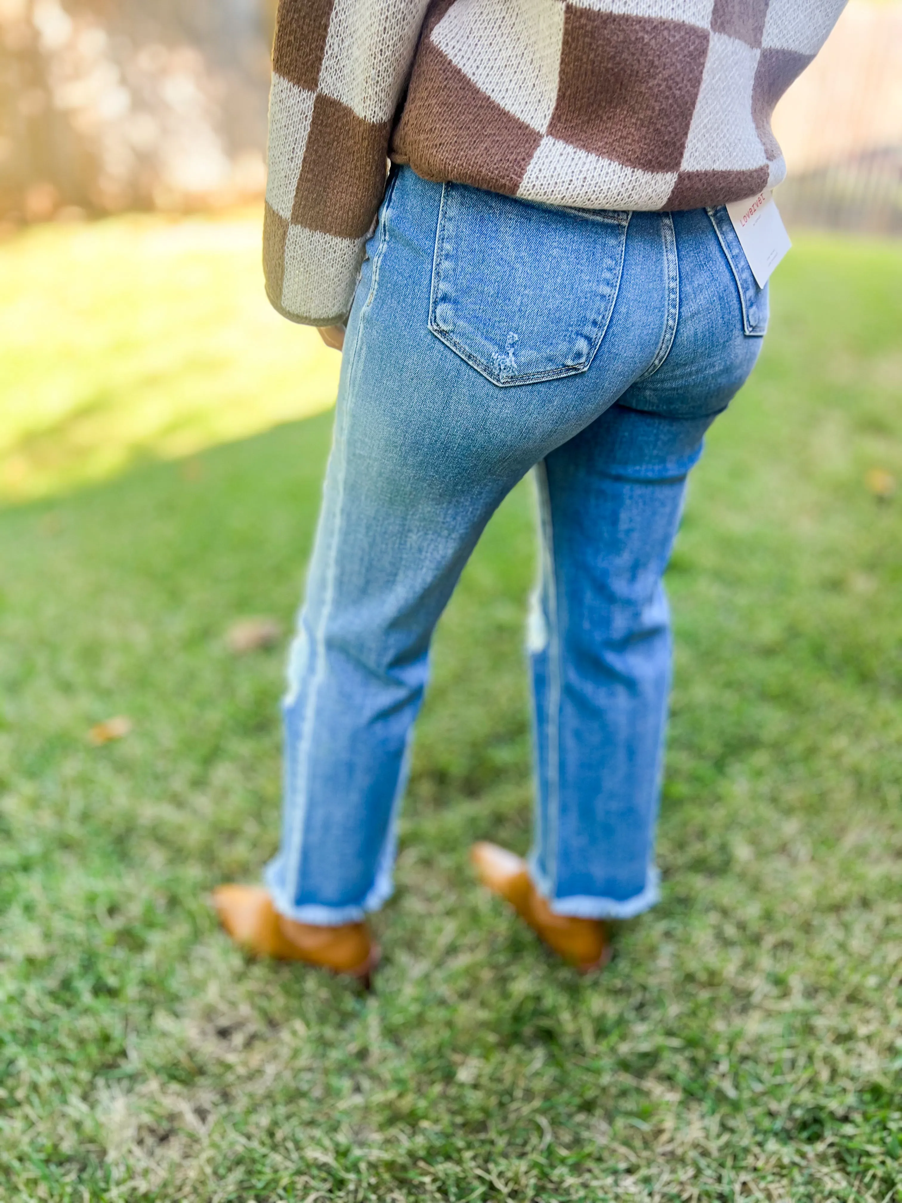 Vervet High Rise Crop Slim Wide Jean