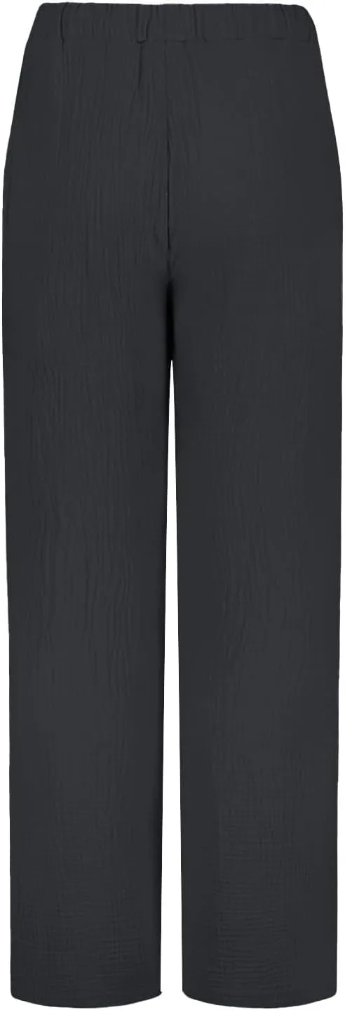 Wide Leg Pants Women Palazzo Cotton Linen Trousers Long Plus Size Lounge Slacks High Waist Summer Pants with Pockets