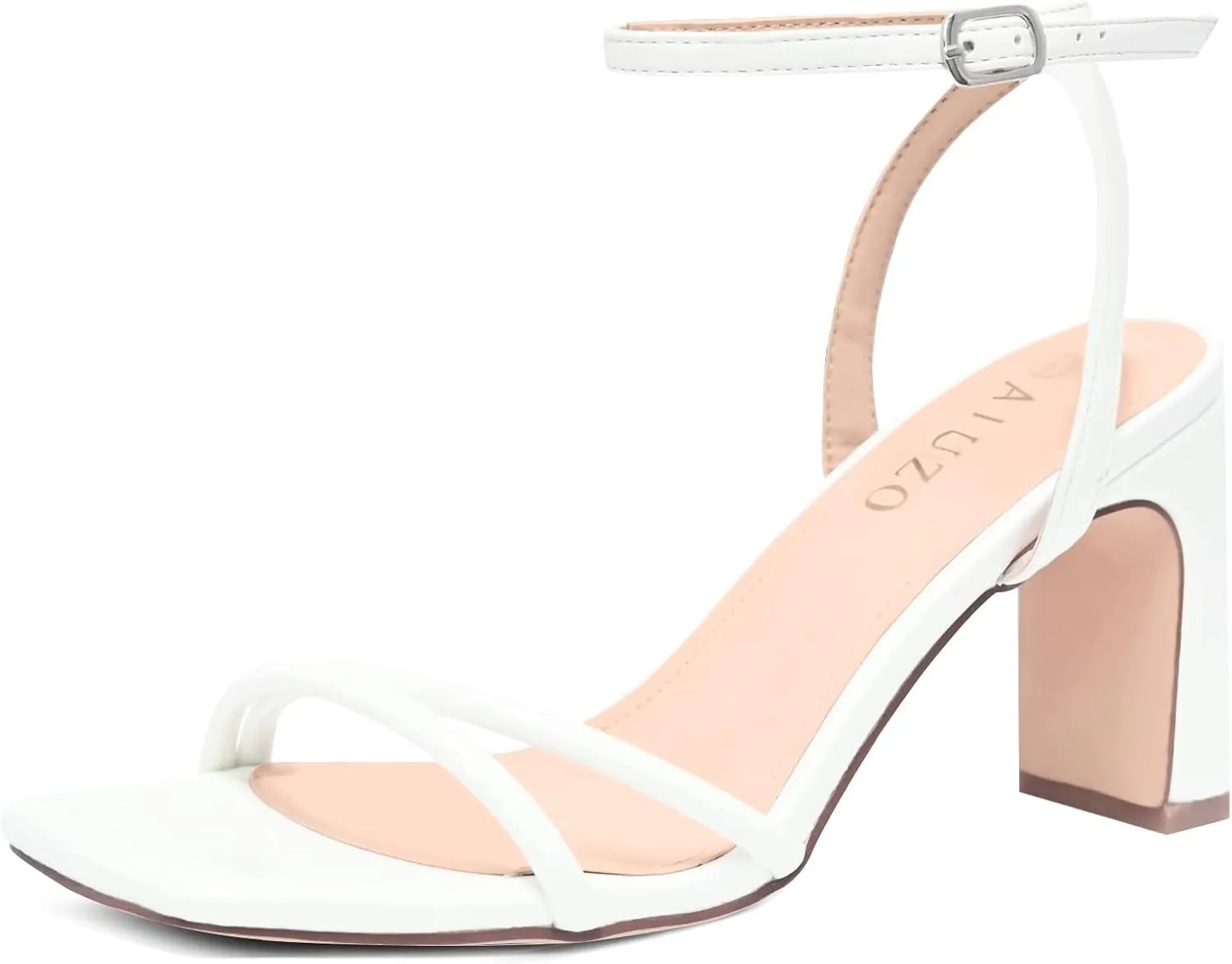 Women's Heeled Sandals Square Open Toe High Heels for Women Crossed Ankle Strap Heeled Sandal Shoes for Party Wedding Dress